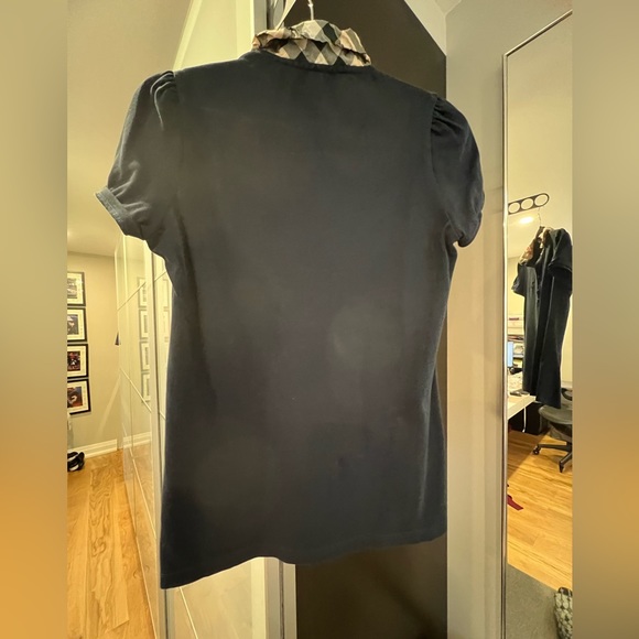 Burberry Brit Navy Blue Novacheck Collar Polo Shirt Medium - Picture 3 of 4